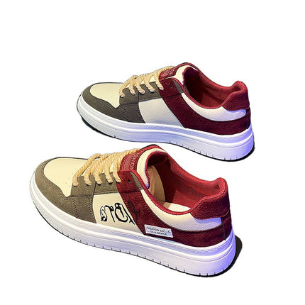 Canvas Shoes Men's Summer Casual Trendy Shoes Burgundy Sneakers American Trendy Brand Niche Design High-End Spring and Summer
