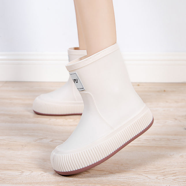 Cross-Border 2024 New Version of Rain Boots for Women, Fashionable and Versatile Rain Boots, Waterproof, Non-Slip, Comfortable and Wear-Resistant, Women's Water Shoes for Camping
