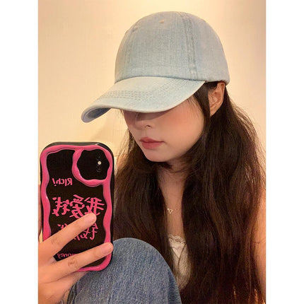 Washed old Denim baseball cap women's retro all-match face small outdoor sports leisure sunshade duck tongue hat tide