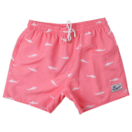 Gailang Men's Small Shark Quick-Drying Beach Pants Can Be Used in the Water for Casual Dopamine Surfing with Lining Three-Point Shorts