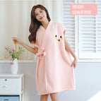 Half sleeve pink / Smiley face bathrobe pineapple grids [ 40-90kg can be worn]