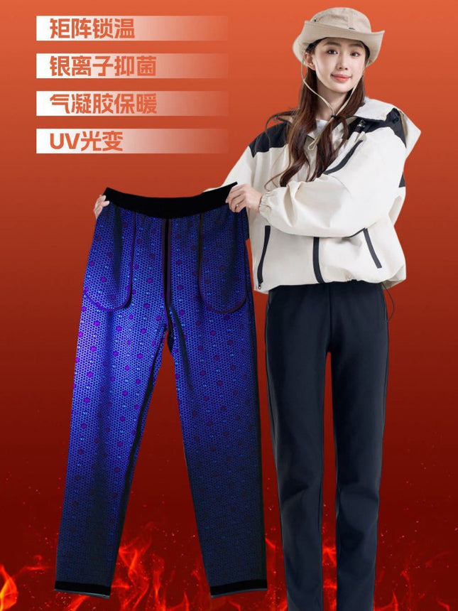 Light-Sensitive Temperature-Locking Pants Uv Light-Changing Autumn and Winter Casual New Heat-Retaining Thermal Pants 7A Antibacterial Fleece-Lined Thickened Hiking Pants