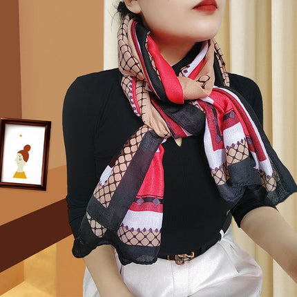 Western style large size sunscreen scarf air conditioning shawl outdoor dual-use women's summer thin neck protection versatile fashion scarf