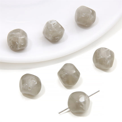 Acrylic Imitation Amber Stone Irregular Round Beads Loose Beads DIY Handmade Beaded Necklace Bracelet Material Accessories Wholesale