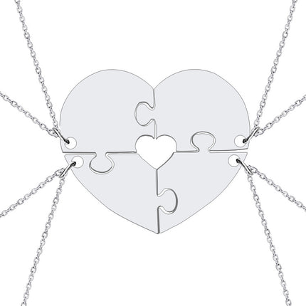 Cross-Border Family Interlocking Necklace Keychain with Engraving Option, Pendant for Couples, Friends, Roommates, Set of Jewelry Gifts
