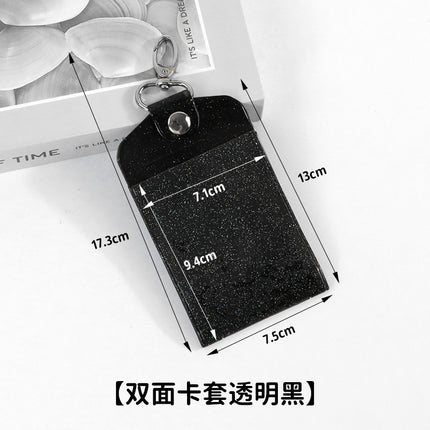 Waterproof PVC Transparent Flash Powder Card Set Work Card Student Meal Card Certificate Star Peripheral Small Card Storage Set Pendant