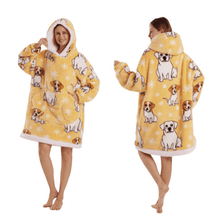 Temutk New Fruit-Themed Adult Sleepwear Autumn and Winter Thermal Wear Unisex Hooded Loungewear Couple Pajamas