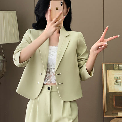 Cross-Border Casual Blazer for Women, Elegant and Petite, Light Workplace Fashion, Workwear Two-Piece Set, Professional Suit Set