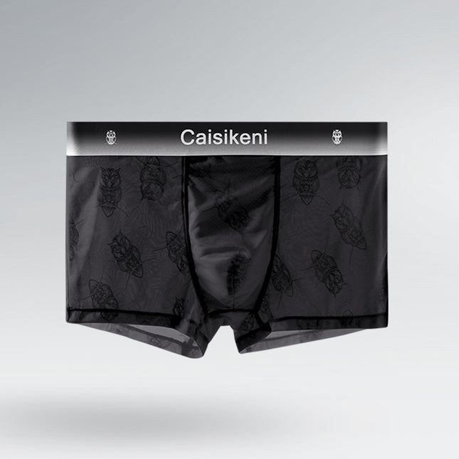 Chinese Valentine's Day Gift Men's Ice Silk Shorts Mesh Quick-Drying Boxer Briefs Summer Ultra-Thin Breathable Fashion