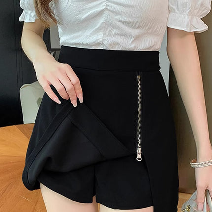 Women's Skirt Pants 2024 Spring New Design Asymmetrical High-Waist Slimming Look A-Line Hip Skirt One-Piece Culottes