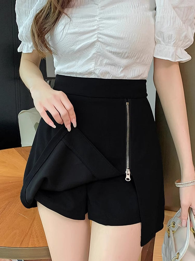 Women's Skirt Pants 2024 Spring New Design Asymmetrical High-Waist Slimming Look A-Line Hip Skirt One-Piece Culottes