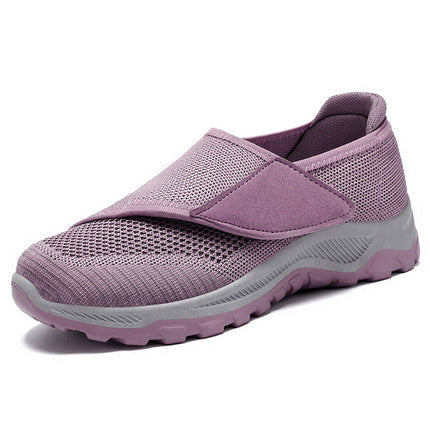 Walking Shoes Women's Soft Sole Comfortable Not Tired Foot Mama Shoes Mesh Surface Breathable Not Sobby Foot Middle-aged and Elderly Velcro Rehabilitation Shoes