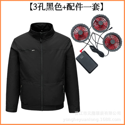 Cross-Border Summer Cooling Air-Conditioning Clothing with Fan Refrigeration Workwear Outdoor Heatstroke Prevention Fan Clothing Men's Labor Protection Clothing Work Clothes