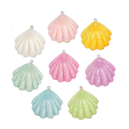 Artificial shell pendant resin transparent glitter shell cross-border hot shell necklace pendant diy accessories