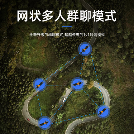 U.S. Customers Multi-source Motorcycle Riding Waterproof Multi-person Networking Group Chat Intercom Helmet Bluetooth Headset 6.0 Factory