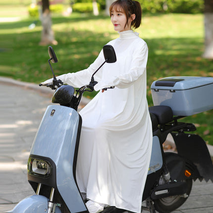 Electric Motorcycle Sunscreen Clothing Women's Spring and Summer Long Battery Car Outdoor Cycling Sunshade Outdoor Travel Sunscreen Clothing