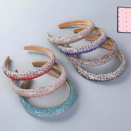 European and American high-end catwalk hairband overweight full diamond hairpin increased cranial top face small all-match foreign trade headdress hair accessories