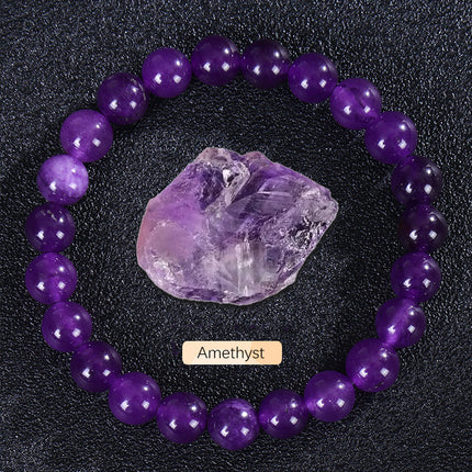 SHINE/TEMU Cross-border Natural Stone Agate Crystal Beaded Bracelet Apatite Lapis Lapis Bracelet for Men and Women