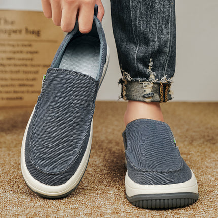 Canvas Men's Shoes Summer Breathable Thin Slip-on Cloth Shoes Men's Casual Driving Trendy Shoes 2024 New Arrival