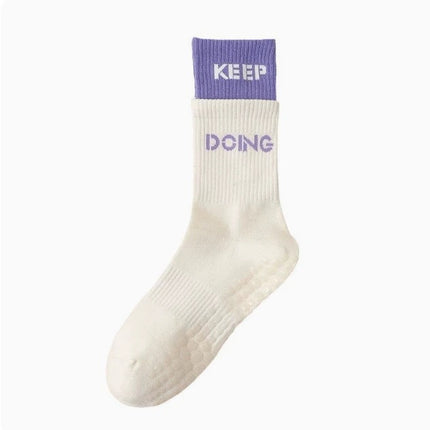 Special Yoga Socks Children's Autumn and Winter Non-slip Mid-barrel Pilates Socks Indoor Sports Floor Socks Fitness Rope Skipping Stockings