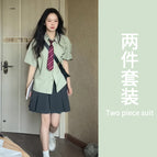 Shirt+pleated skirt (suit) / S