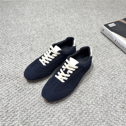 Women's Casual Flat Shoes 2025 Autumn and Winter New Classic Versatile Lace-Up Color-Blocking Sneakers Running Shoes