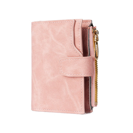 New Women's Wallet Short Zipper Wallet Korean Version Versatile Coin Purse Multi-Card Slot Buckle Card Holder Factory Direct Supply