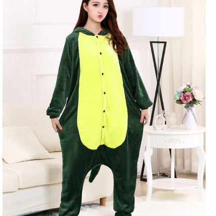 Mixed batch autumn and winter flannel adult cartoon conjoined animal pajamas red dinosaur home clothes toilet thickened wholesale