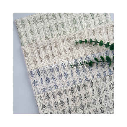 "Flowers in the Mirror" Cotton Lace Jacquard Fabric Spring and Summer New Simple Line Printing Pure Cotton Fabric