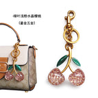 MH / Green leaf pink crystal cherry (gilt hardware)