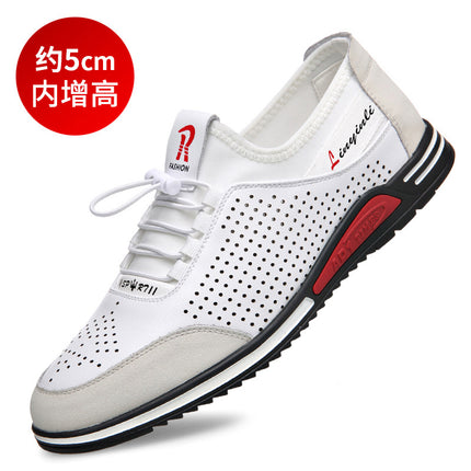 Men's Sports and Leisure Leather Shoes, Korean Style Youth Trendy Shoes, Soft Sole Heightening Men's Shoes, Four-Season Leather Shoes, Drop Shipping