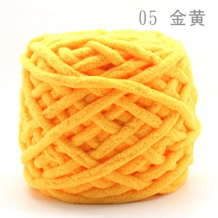 Factory wholesale 100g thick ice strip wool single-strand woven wool ball hook crochet slippers thread self-woven wool ball