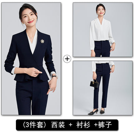 Professional Suit suit Women 2024 Spring and Autumn New Hotel Front Desk Formal Formal Dress Temperament Dress Overalls