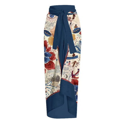 Cross-border New European and American Women's one-piece Swimsuit Sexy Printed Two-piece Skirt Hot Swimsuit Bikini suit