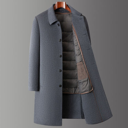 High-End Men's Double-Sided Cashmere Mid-Length Coat Autumn and Winter Classic Casual Warm Woolen Windbreaker Jacket