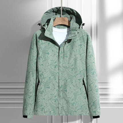 Printed Jacket Thin Windproof and Waterproof Jacket Outdoor Mountaineering Suit Spring and Autumn Couple's 6266 Maple Leaf Jacket