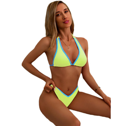 2026 Towel Material Women's Bikini Big-Name Brand Sexy Beach Swimsuit Unique Color-Blocking Brightening Bikini Swimsuit