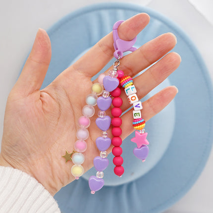 Factory direct supply handmade beaded mobile phone lanyard bluetooth speaker lanyard flashlight fan selfie stick U disk sling
