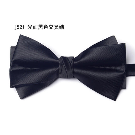 bridegroom groomsman bow tie red leather velvet studded men's wedding dress accessories host banquet bow blue british