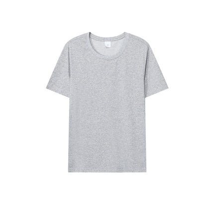 Loose-Fitting | 50-Count Double Yarn T-Shirt Ice Silk Cotton Round Neck Short-Sleeve T-Shirt Moisture-Wicking Business Casual Half-Sleeve for Men