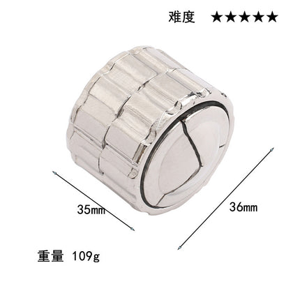 [Small size] zinc alloy unlock Kong Ming lock magic alloy educational toys nine-chain intelligence unlock ring buckle