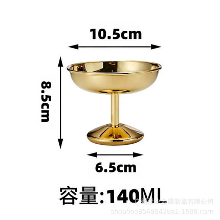 304 Stainless Steel Ice Cream Cup Entry Luxury INS Goblet Pudding Dessert Cup Cocktail Cup Smoothie Bowl Ice Cream Cup