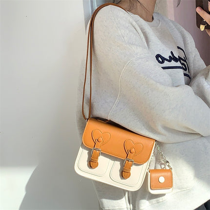 Bag Women's Crossbody Small Square Bag 2023 New Cream Cute Cambridge Bag ins Style High-Level Coloring Shoulder Bag