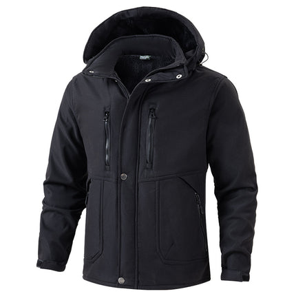 Autumn and Winter New Men's Thickened Fleece Mesh Wear-Resistant Cold-Proof Workwear Set, Durable and Stain-Resistant Labor Protection Clothing