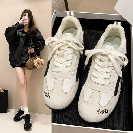 Retro Agan Training Shoes Women's 2025 Autum New Color Matching Casual Versatile Sports Shoes Flats Breathable Sneakers