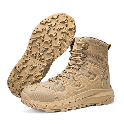 Outdoor Training Large Size Men's Hiking Boots Mid-Top Adventure Camping Desert Work Boots New Wear-Resistant and Comfortable
