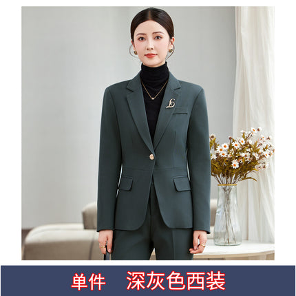 brown Suit suit Women's Spring and Autumn Professional 2024 New Temperament Goddess Fan Suit Coat Manager Work Clothes Autumn