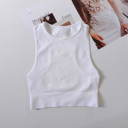 Sports I-shaped Short Vest Women's Rimless Quick-drying Running Fitness Top Sleeveless Yoga Clothes Breathable Overwear