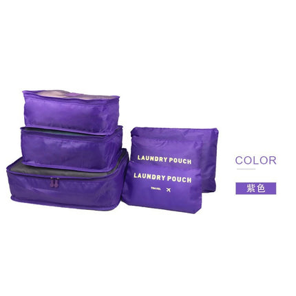 New Travel Bag 6-Piece Set Oxford Cloth Multi-Functional Cosmetics Bag Intimates Bra Organizer Bag Shoe Cosmetics Bag Six-Piece Set