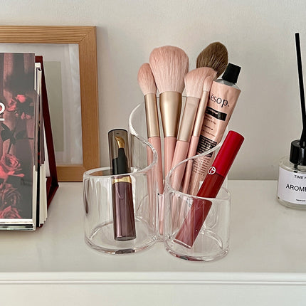 Simple Transparent Acrylic Cosmetic Brush Storage Bucket Desktop Student Pen Conner Desktop Cosmetic Lipstick Storage Box